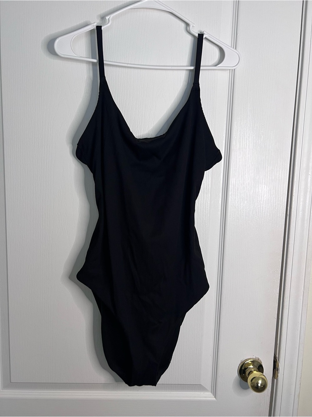 Aerie one piece full coverage Black Ribbed One-Piece Swimsuit size XL - Picture 4 of 12